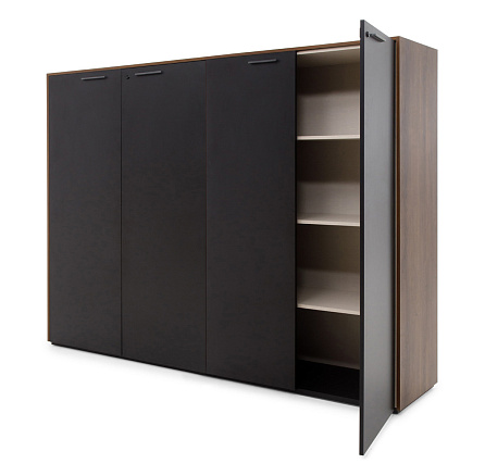 108 604 KR/BL Шкаф для бумаг 200x45xh171,6 Murano дуб кальяри /черный матовый