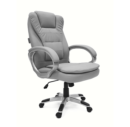 GY-2540 Кресло экокожа+кожзам, крестовина пластик, механизм Топ Ган обивка серый