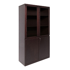 SET 105 606 FE Шкаф для бумаг со стеклом 101,5x45,4xh199,5 LAMARI дуб ферро