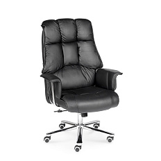 Президент Н-1133-35 Кресло экокожа черный, крестовина сталь+хром