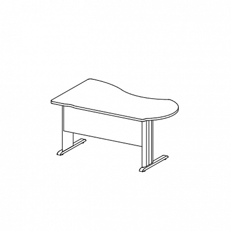 Офисная мебель для персонала: Стол асимметричный на металлокаркасе B108/1 правый.