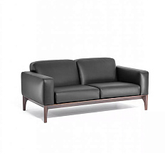 FIOTTO 2 Диван 2-мест. натуральная кожа 186x100x76 см черный / декор табак