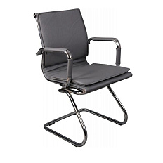 CH-993-Low-V Кресло экокожа, полозья обивка серый grey, каркас хром, ID813067