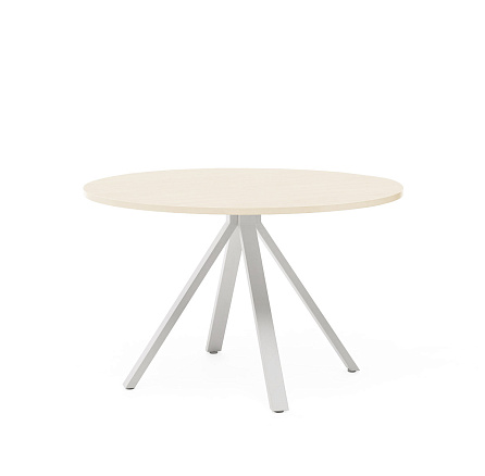 AS120  Стол конференц 120x120x75 FERMO дуб светлый/белый каркас WDYDY