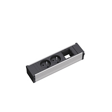 912.003 CONI SMALL Розеточный блок 2+1П Doge серо-черный