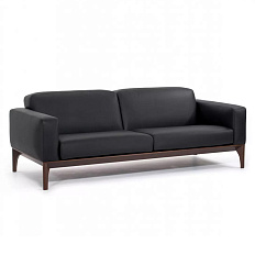 FIOTTO 3 Диван 3-мест. натуральная кожа 230x100x76 см черный/ декор табак