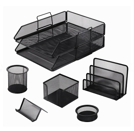 BRAUBERG Germanium Настольный набор из металла, 7 предм., черный, 231962