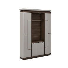 Cus2524 Шкаф для бумаг с гардеробом 2560*500 *2400 AVATAR эвкалипт/кожа серая