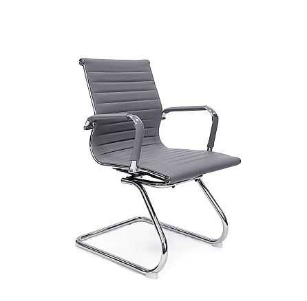 RT-04S Кресло экокожа, полозья хром обивка темно-серый 45