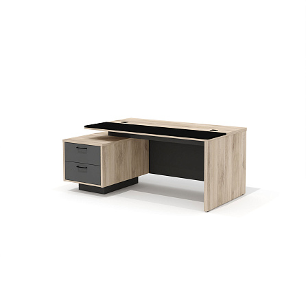 BR-16L Стол руководителя 180х105х76 Bruno дуб Кронберг/антрацит