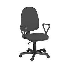 ПРЕСТИЖ Самба Кресло ткань, крестовина пластик обивка темно-серый В-40, каркас черный