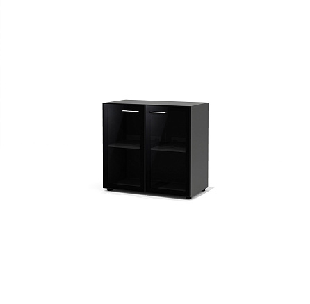 KV-42 + KV-03.1L + KV-03.1R Шкаф Kvins Slim антрацит / стекло черное Lacobel