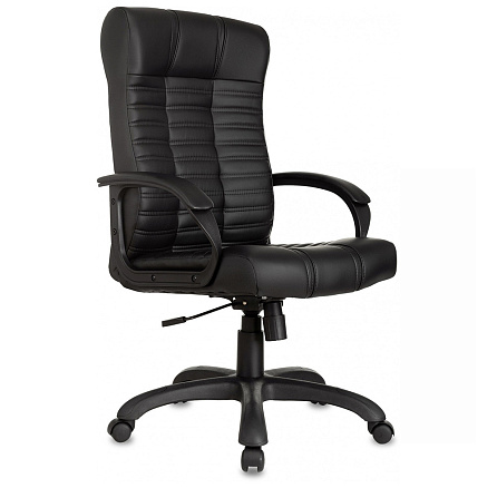 KB-10 Кресло экокожа, крестовина пластик обивка черный black, каркас черный ID1004341