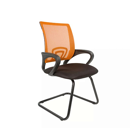 696V Кресло ткань, полозья металл обивка оранжевый TW-66, каркас черный, 07018102
