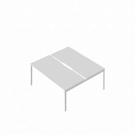 RM-2.2(x2)+F-46 Сдвоенный стол с вырезом на металлокаркасе