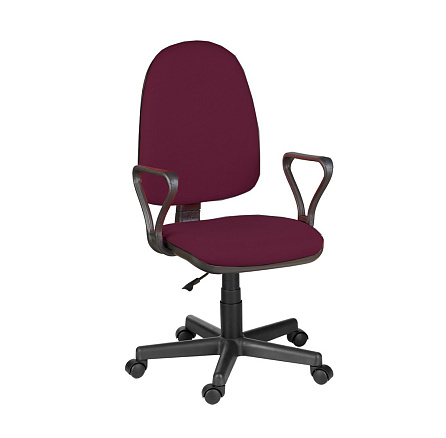 ПРЕСТИЖ Самба Кресло для сотрудников ткань бордовый А2, крестовина черный Мебельком