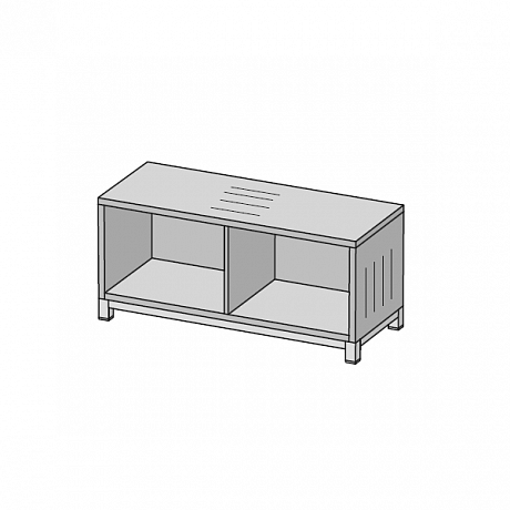 Офисная мебель для персонала: 24H130 Шкаф-тумба на алюминиевом каркасе.