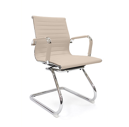 RT-04S Кресло экокожа, полозья хром обивка бежевый 70