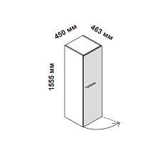 156910 Шкаф для кабинета средний с глухой дверцей и замком, правосторонний Enosi Белый LS (68)