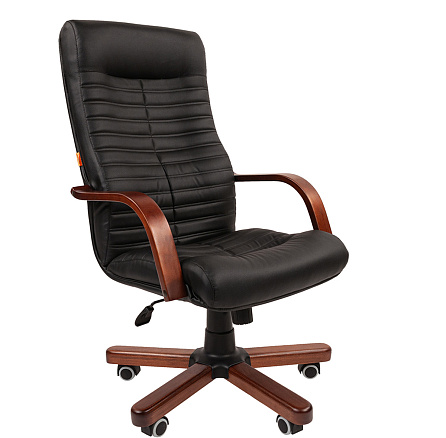 480WD N Chairman Кресло экопремиум, крестовина дерево обивка черный, 07117598