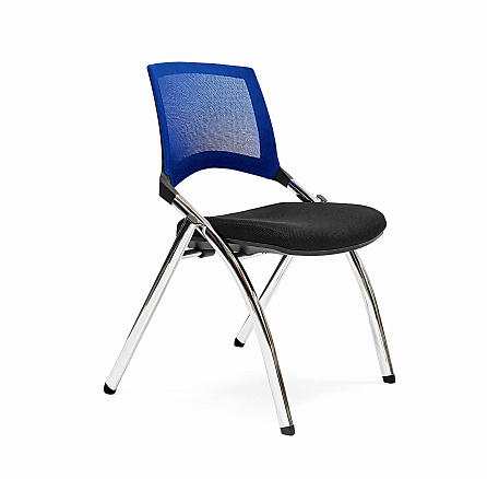 SK-3059-01 Стул сетка, каркас хром, подлокотники нет обивка синий/черный 01 BLUE