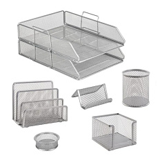 BRAUBERG Germanium Настольный набор из металла, 7 предм.,серебристый, 231963