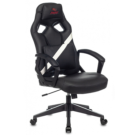 ZOMBIE DRIVER Кресло экокожа черный/белый, крестовина черный, ID1485771