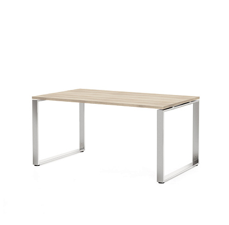 RO160 Стол руководителя 160x90x77 ROTONDA дуб светлый/ хром CH/DYDY