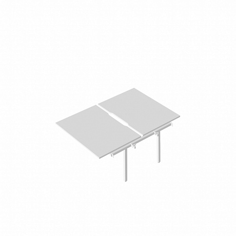 RP-4.2(x2)+F-64  Промежуточный сдвоенный стол с вырезом на металлокаркасе
