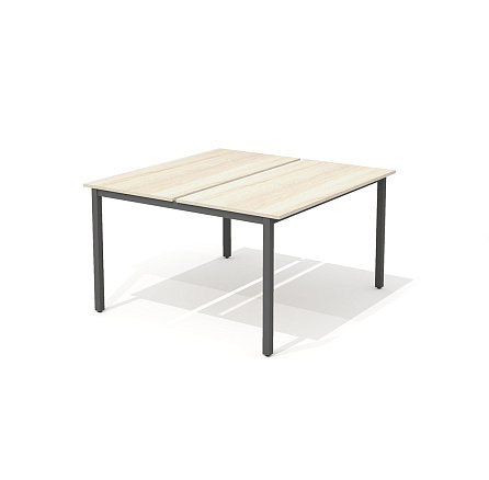 WM-3 + WM-3 + WM-3-02 Стол сдвоенный на металлокаркасе Work дуб Сонома светлый