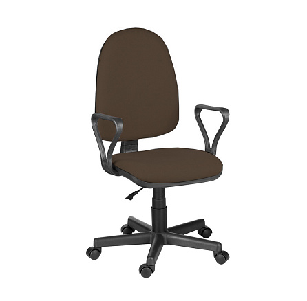 ПРЕСТИЖ Самба Кресло ткань, крестовина пластик обивка коричневый В-28, каркас черный