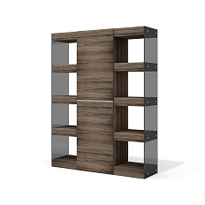 GS-8M Шкаф 144х42х185 Глазго / Glass.Go лимба тёмная/стекло тонированное