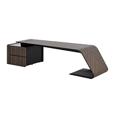 BJD-2609W-L Стол для руководителя 2660*900*760 без перед. панели BUGATTI эбеновое дерево