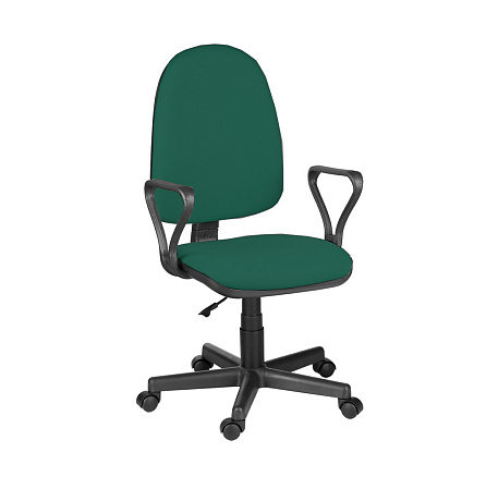 ПРЕСТИЖ Самба Кресло ткань, крестовина пластик обивка зеленый В-18, каркас черный