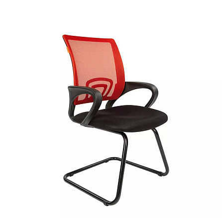 696V Кресло ткань, полозья металл обивка красный TW-69, каркас черный, 07018103