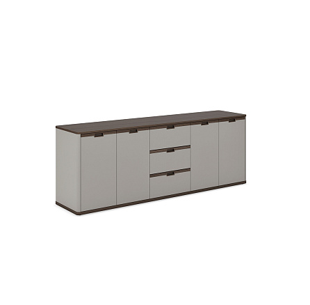 Cus2208 Греденция 2200*500 *800 Аватар эвкалипт/кожа серая