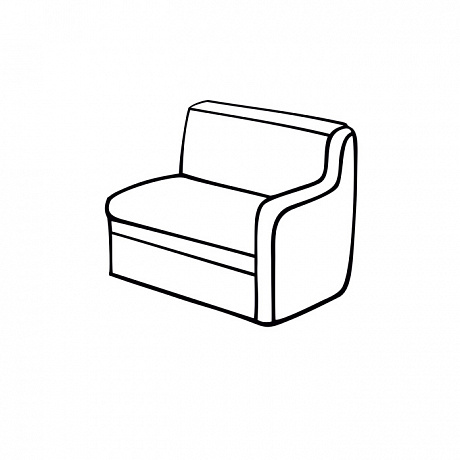 Мягкая офисная мебель: Бостон 1Б кресельная секция, слева от сидящего.