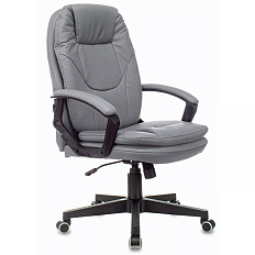 CH-868N Кресло экокожа,крест. пластик обивка серый grey, каркас черный, ID1535022