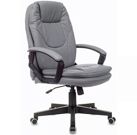 CH-868N Кресло экокожа,крест. пластик обивка серый grey, каркас черный, ID1535022