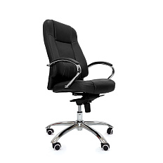 RT-090 Кресло экокожа, крестовина хром мультиблок обивка черный 40