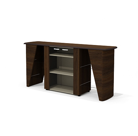 NT-34 Греденция 210x52x98,5 New.Tone орех Ондо шпон (Италия)/8019/стекло тонированное серое