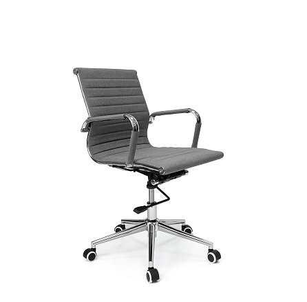 RT-04Q Кресло ткань, крестовина хром knee-tilt обивка серый grey #6