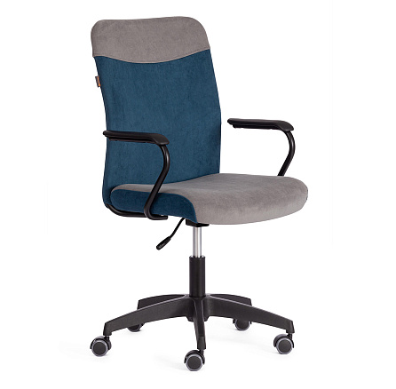 FLY Кресло флок серый/синий 29/32, крестовина черный, код 21291 