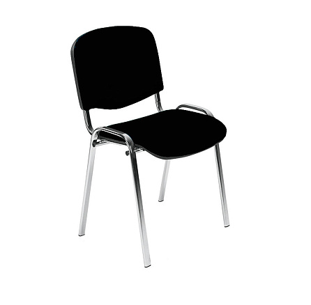 ИЗО Стул иск. кожа, каркас металл обивка черный V-4, каркас хром