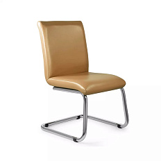 Лайм хром Стул экокожа, каркас металл обивка светло-коричневый santorini 0426