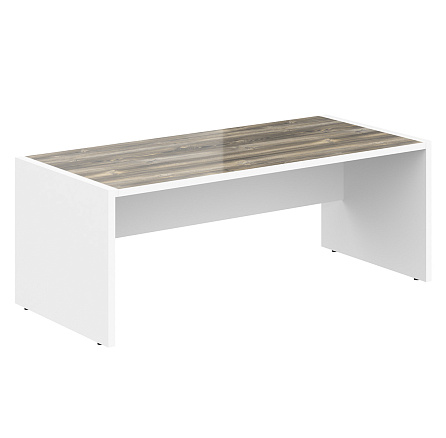 MST 209 Стол руководителя 200x90x75 MORRIS дуб базель/белый