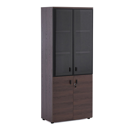 701 Шкаф комбинированный со стеклом 80x44x198 LAVA табак /15DD.09/VO09.09/15DD/15DD