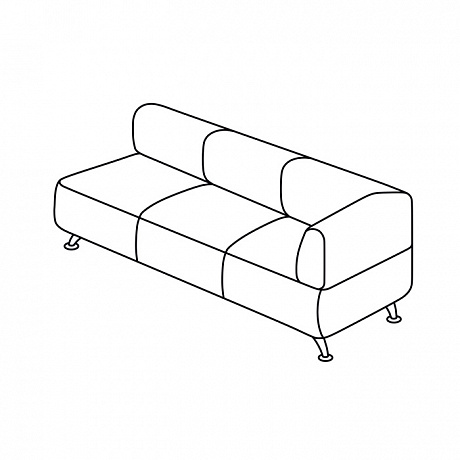 Мягкая офисная мебель: Вейт 3Б трёх-местный диван, подлокотники слева от сидящего.