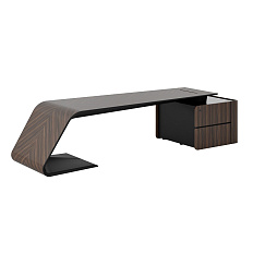 BJD-2609W-R Стол для руководителя 2660*900*760 без перед. панели BUGATTI эбеновое дерево