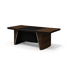 NT-210 + NT-76 Стол руководителя с траверсом New.Tone орех Ондо/чёрный